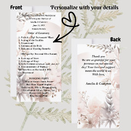 Bröllopsprogrammet Boho Torkad Blommigt