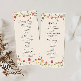 Bröllopsprogrammet Boho Wildblomm Program