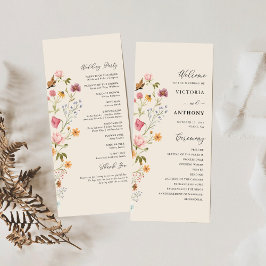 Bröllopsprogrammet Boho Wildblomm Program