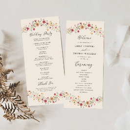 Bröllopsprogrammet Boho Wildblomm Program