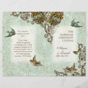 Bröllopsprogrammet Botanica Birds Butterfly Swirl