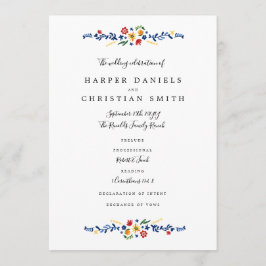 Bröllopsprogrammet Broderade Blommigtar Program