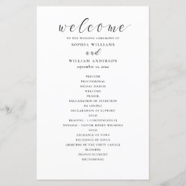 Bröllopsprogrammet Budget Black and white calligra