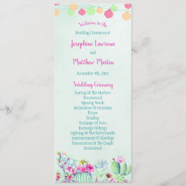 Bröllopsprogrammet Cactus Lantern Fiesta Succulent Program