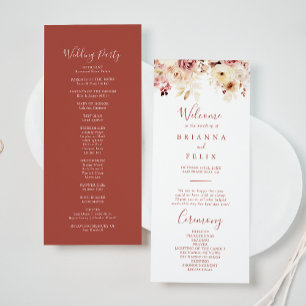 Bröllopsprogrammet Calligraphy Gracresh Blommigt Program
