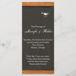 Bröllopsprogrammet Chalkboard Love Bird Program