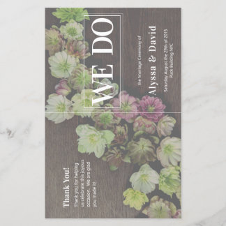 Bröllopsprogrammet CLASSIC Garden Hellebore Wood