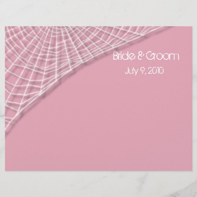 Bröllopsprogrammet Cobwebb och White Spiders Folde (Framsida)