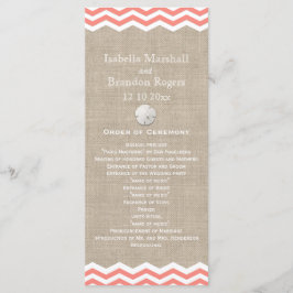 Bröllopsprogrammet Coral Sand Dollar & Chevron Program