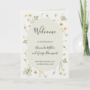 Bröllopsprogrammet daisy Wildblommor har mappats Tack Kort
