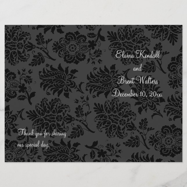 Bröllopsprogrammet Damask Paris (Framsida)