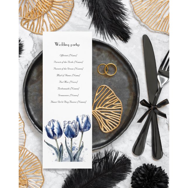 Bröllopsprogrammet Delft Blue Tulip (Skapare uppladdad)