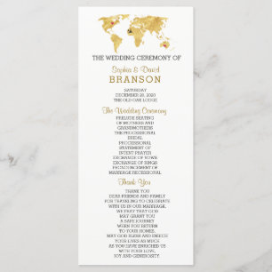 Bröllopsprogrammet Destination Guld World Map Program