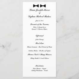 bröllopsprogrammet "Dubbla Bow Ties" Program