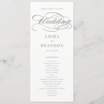 Bröllopsprogrammet EDITABLE FÄRG för poetiskt skri