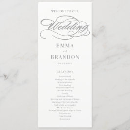 Bröllopsprogrammet EDITABLE FÄRG för poetiskt skri Program