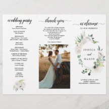 Bröllopsprogrammet Editable Fleur Jolie Trifold
