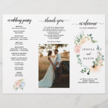 Bröllopsprogrammet Editable Fleur Jolie Trifold