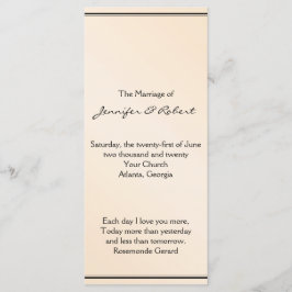 Bröllopsprogrammet Eggshell Elegance Program