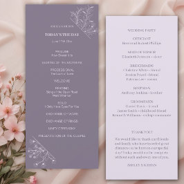 Bröllopsprogrammet elegant Blommigt Lavender