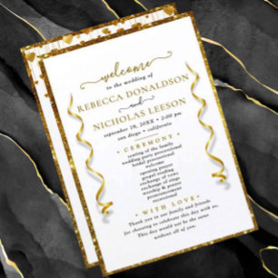 Bröllopsprogrammet elegant Calligraphy