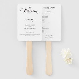 Bröllopsprogrammet elegant Calligraphy Black White