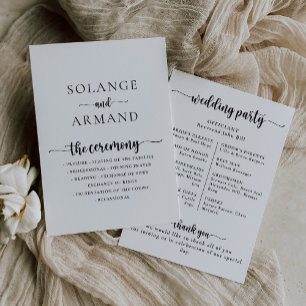 Bröllopsprogrammet elegant Calligraphy Classic