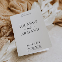 Bröllopsprogrammet elegant Calligraphy Classided F Program