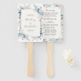 Bröllopsprogrammet elegant Dusty Blue Blommigt Pea