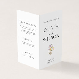 Bröllopsprogrammet elegant Light Lila Blommigt Kort