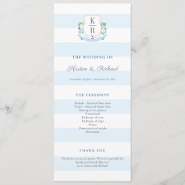 Bröllopsprogrammet elegant Nautical Monogram Program