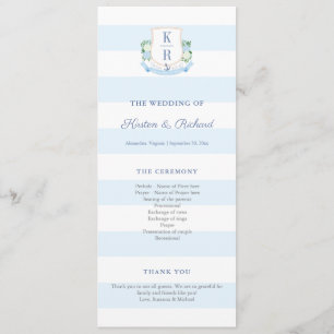 Bröllopsprogrammet elegant Nautical Monogram Program