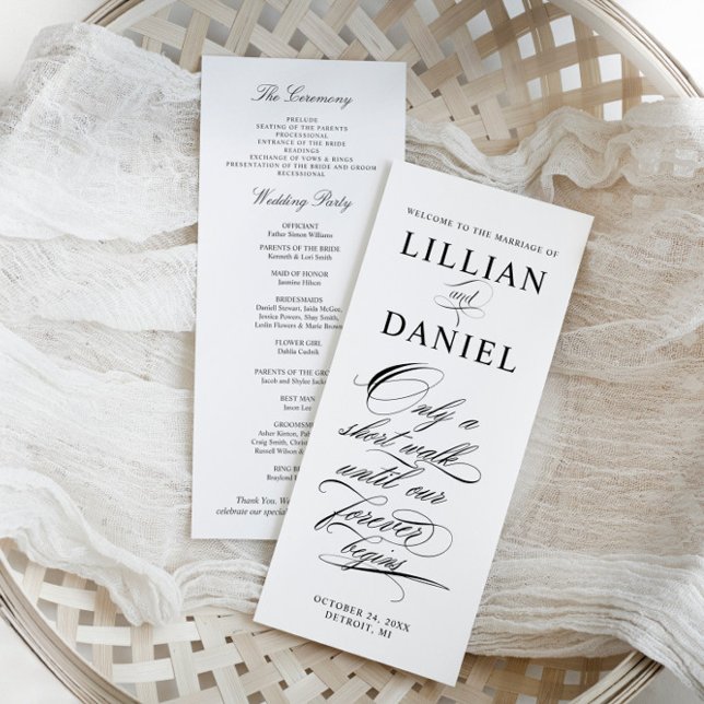 Bröllopsprogrammet elegant Script (Skapare uppladdad)