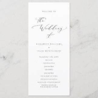 Bröllopsprogrammet elegant Script Program