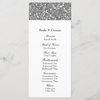 Bröllopsprogrammet elegant Silver Glitter Program