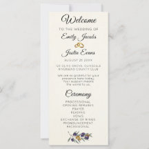 Bröllopsprogrammet elegant vattenfärg, olive