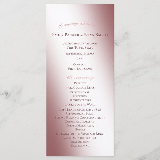 Bröllopsprogrammet "Enchanted Fairy Tale Castle" Program (Framsida)