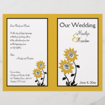 Bröllopsprogrammet Enkelt solrosor