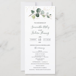 Bröllopsprogrammet Eucalyptus Foliage Guld Löv