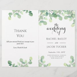 Bröllopsprogrammet Eucalyptus Greenery Script Blom