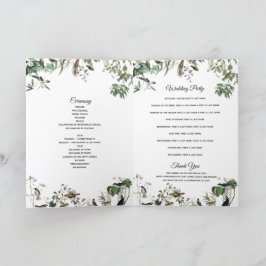 Bröllopsprogrammet Eucalyptus Löv serviceorder Program