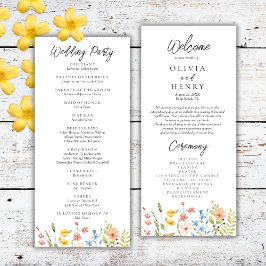 Bröllopsprogrammet Färgämnen i vattenfärg Wildblom