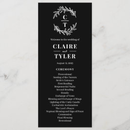 Bröllopsprogrammet finare Initialer EDITABLE FÄRG Program