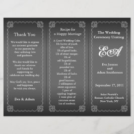 Bröllopsprogrammet Folder Classic Silver Grått