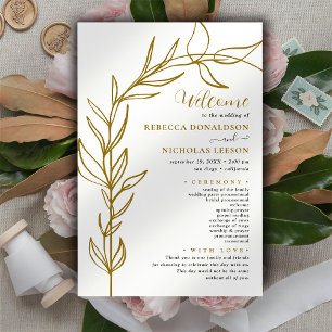 Bröllopsprogrammet Foliage Arch Calligraphy