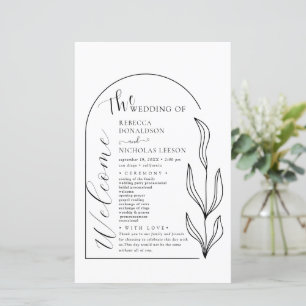 Bröllopsprogrammet Foliage Arch Text Script
