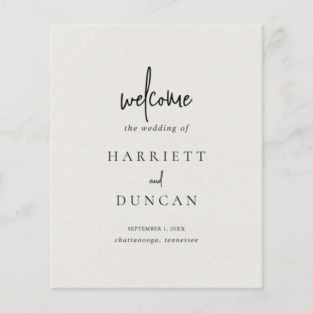 Bröllopsprogrammet för budgeten för tidslös Neutra Flygblad (Framsidan)