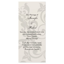 Bröllopsprogrammet för kol och elfenbensfiligree