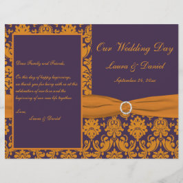 Bröllopsprogrammet för lila och Orange