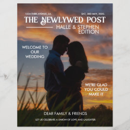 Bröllopsprogrammet Foto Modern Roligt - fakta för Reklamblad